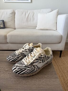 Autry Windspin zebra-print calf hair sneakers